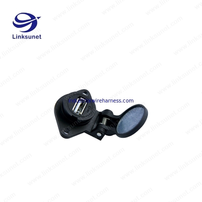 Waterproof USB 2.0 4P Injector Wiring Harness High Flex Cable Connector For Marine